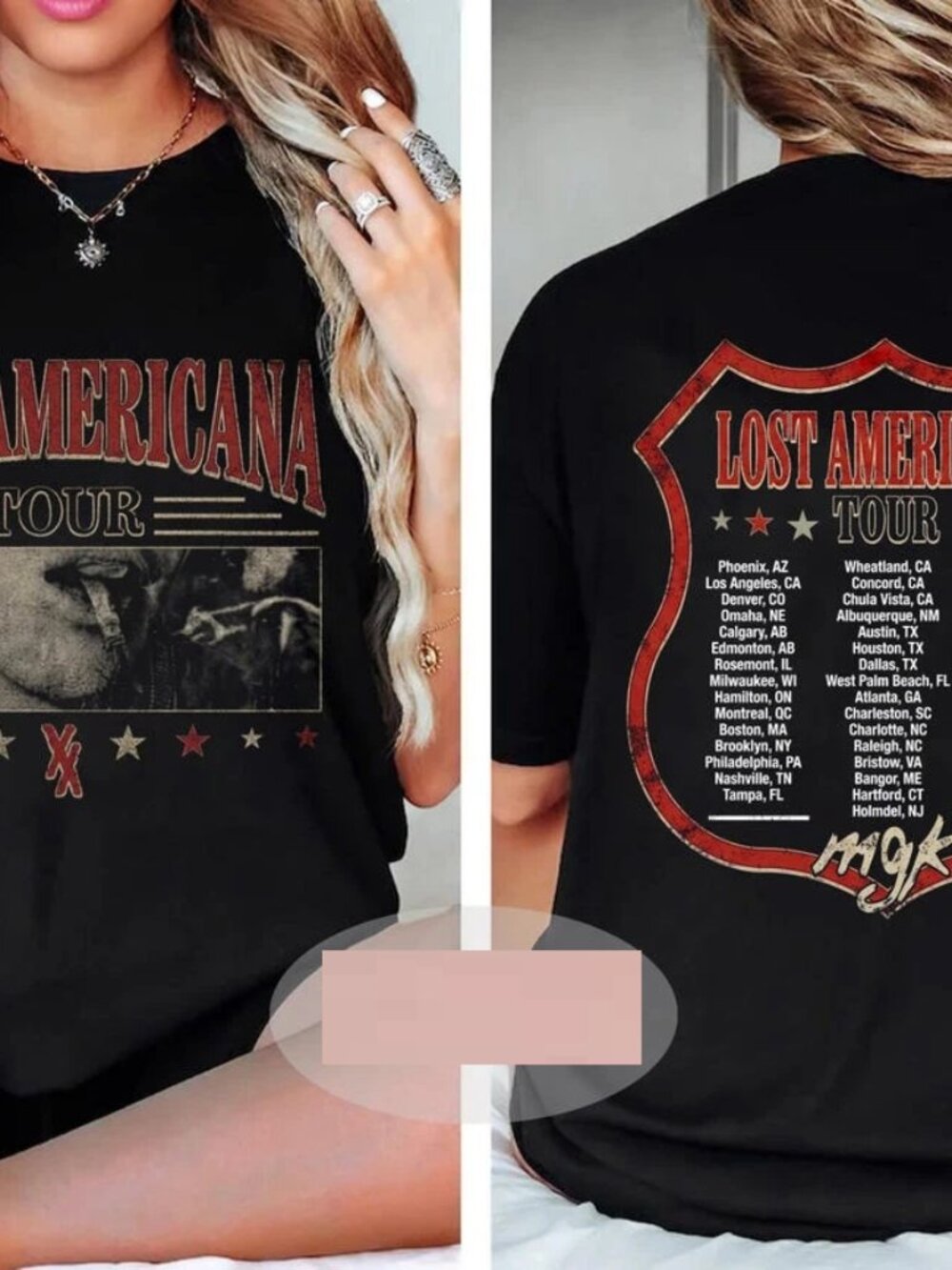 MGK Lost Americana Tour 2025 2026 2 Sided T-Shirt 276